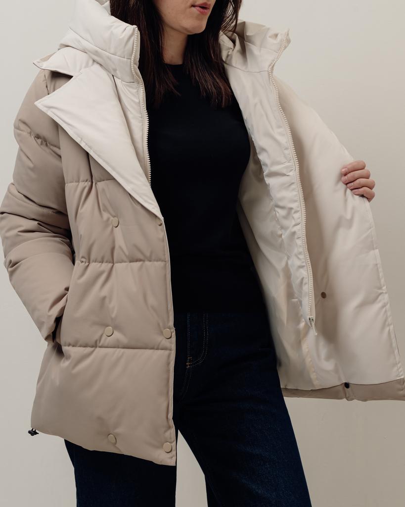 Куртка с поясом HAIZIYUAN 824 M бежево-молочная