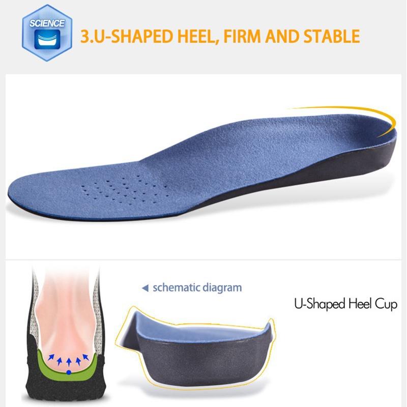 Ортопедические стельки 3D Arch Support с плюшевой тканью - высота 3 см, дышащие и амортизирующие