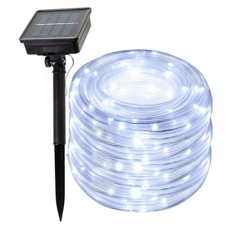 Outdoor Rainproof Solar LED String Lights - Colorful PVC Tube for Courtyard Decoration