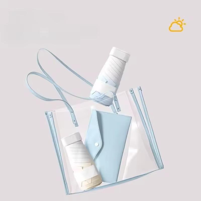 Мини Зонт от солнца 6-складной Солнцезащитный УФ Виниловый Маленький Солнечный и Дождливый Зонт для Женщин Мужчин Карманный Градиентный Цвет Солнцезащитный