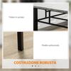 Table and Chairs Set 5pcs, Rectangular Dining Table in Metal and MDF and 4 Dining Chairs Grey and Black