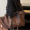 Retro Large-capacity Bag Women's 2025 Autumn and Winter New Fashion Leopard Print Shoulder Bag Commuter Casual Underarm Tote Bag