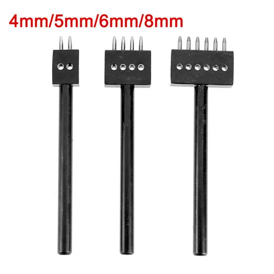 4/5/6/8mm Pitch 2 4 6 Prong DIY Round Punch Hole Leather Craft Punching Tool