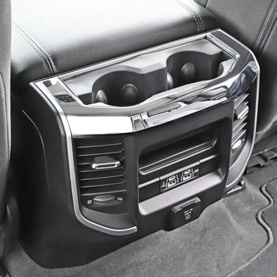 Chrome Rear Cup Holder Panel Trim Decor Cover for Dodge Ram 1500 2018+ Interior