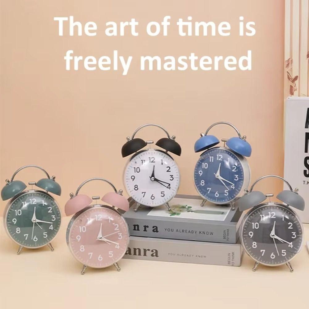 4 Inch Size Desk Alarm Clock Loud Alarm Bedside Wake-up Clock Mechanical Clock  Morning Routine