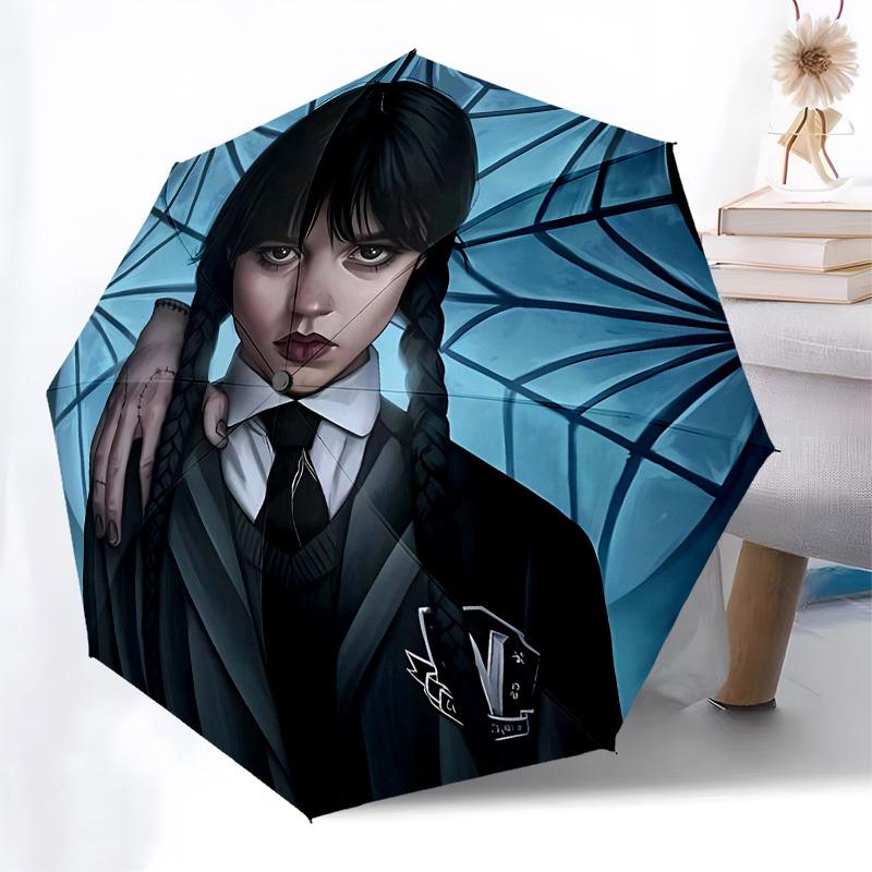 Dark Girl Automatic Opening and Closing, 8 rib Structure Portable Umbrella, Suitable for Men and Women in All Seasons Perfect Gift for Holi