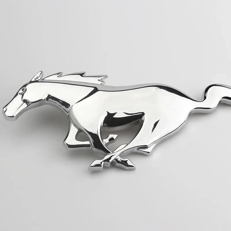 Car Sticker 20x7.5CM Metal Car Front Grille Horse Badge Trunk Sticker for Ford Mustang 2.3T Shelby GT350 GT500 GT 2015-2017 Rear