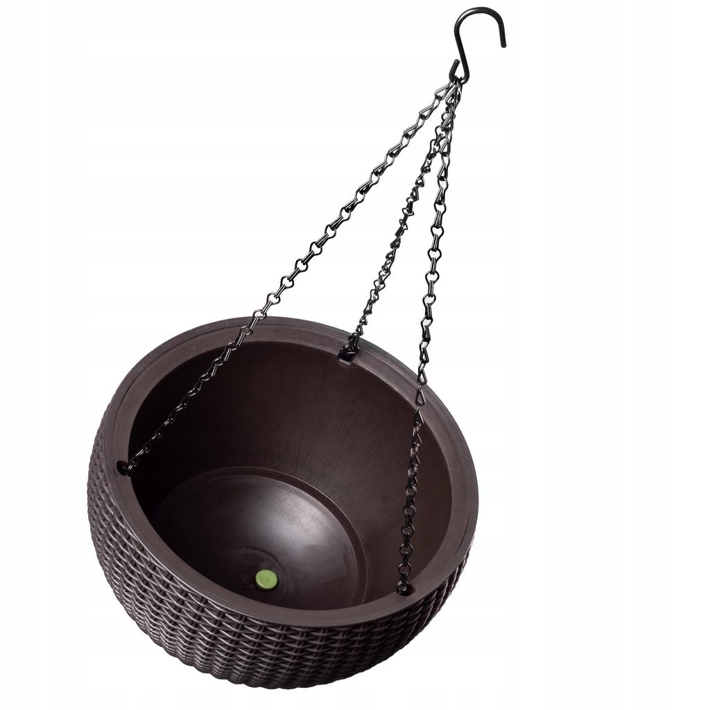 KETER Doniczka Wisząca Hak i Łańcuch Donica Brąz