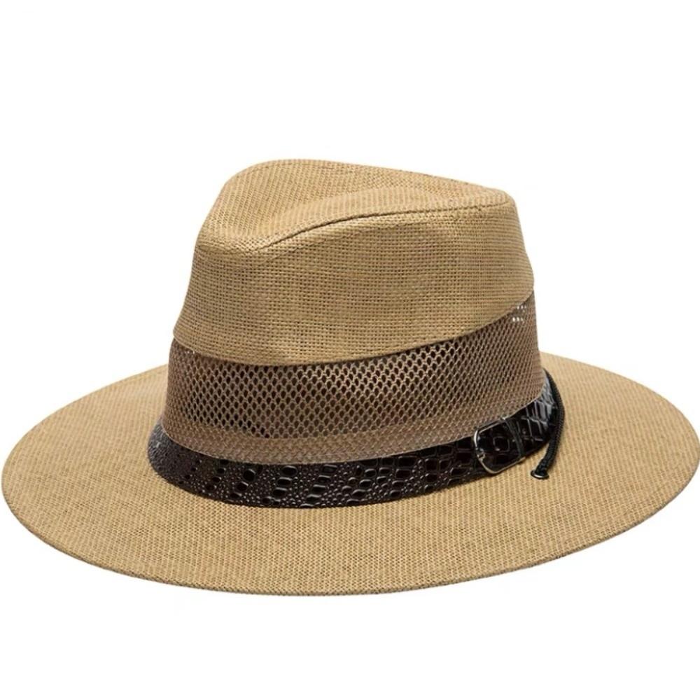 Mesh Sun Hat Breathable Straw Hat New Cowgirl Cap  Outdoor