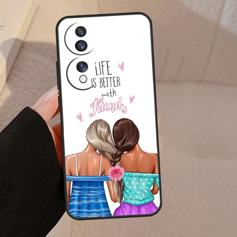 Best Friends BFF Matching Case For Honor X9a X9b X8 X9 X7 X6 a 8X 9X Cover For Honor Magic 5 4 Lite Pro 50 70 90 Lite