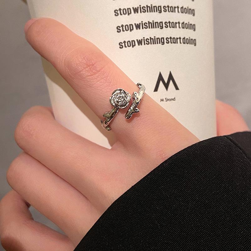 Thorns Rose Ring Women'S Niche Design High Sense Fashion Personality Opening Adjustable Index Finger Ring Set Ring