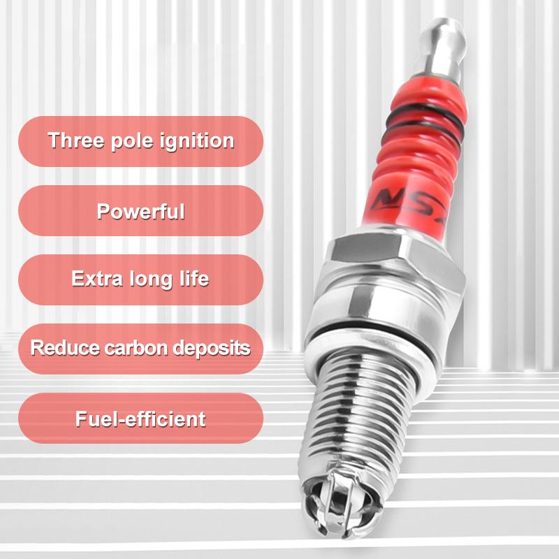 SEAMETAL Гоночная свеча зажигания 3 электрода A7TC D8TC Подходит для GY6 CG 50 70 110 125 150CC Мотоцикл Квадроцикл Скутер Питбайк