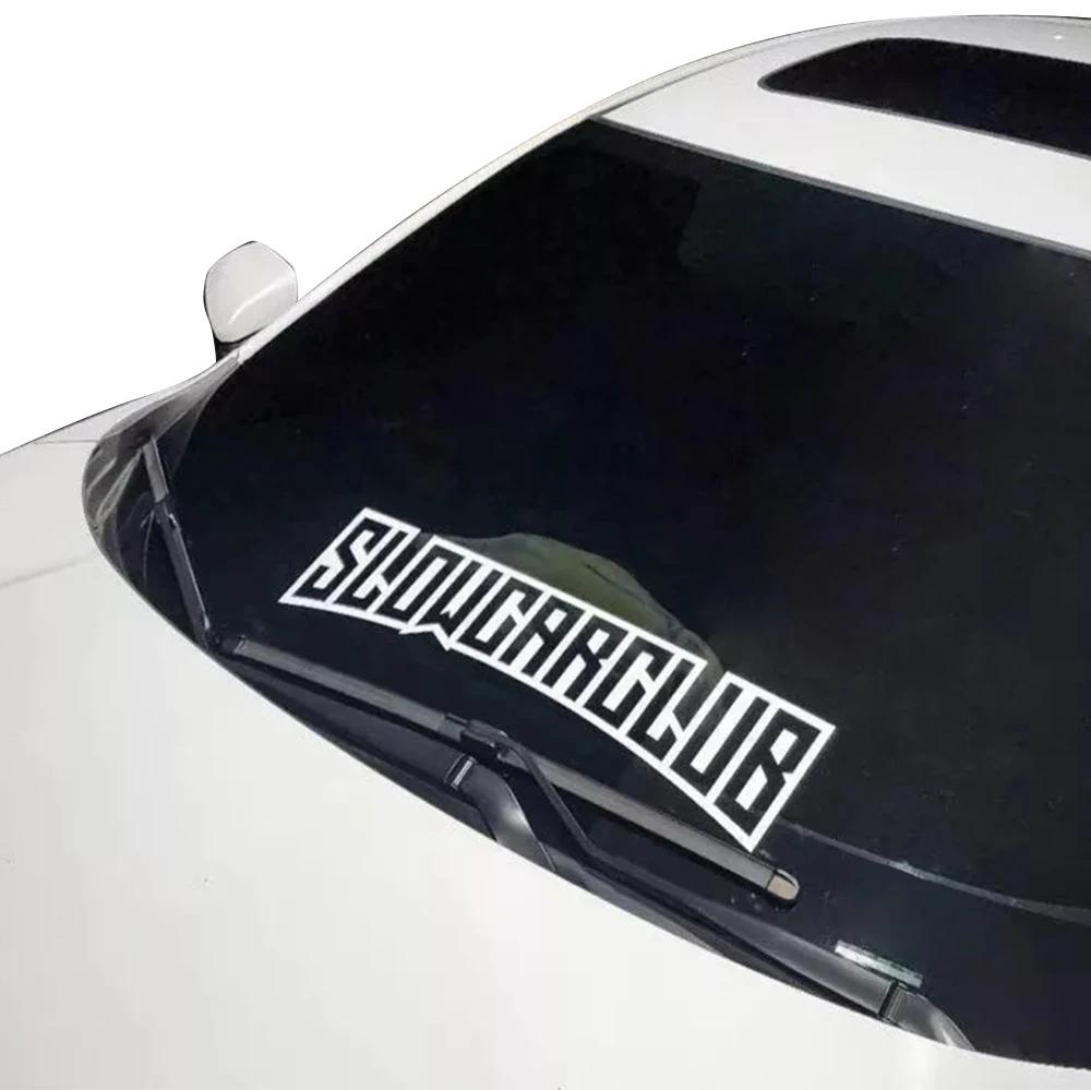 SLOWCARCLUB Наклейки на лобовое стекло автомобиля Лазерные наклейки на переднее стекло Для VW Tesla Skoda Volvo   Seat Subaru Автоаксессуары