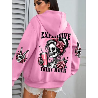 Дорогие разговоры возвращаются Смешной принт Женская толстовка Свободные Разноцветные Пуловеры Флис Осень Спортивная одежда Повседневная Толстовка с карманом