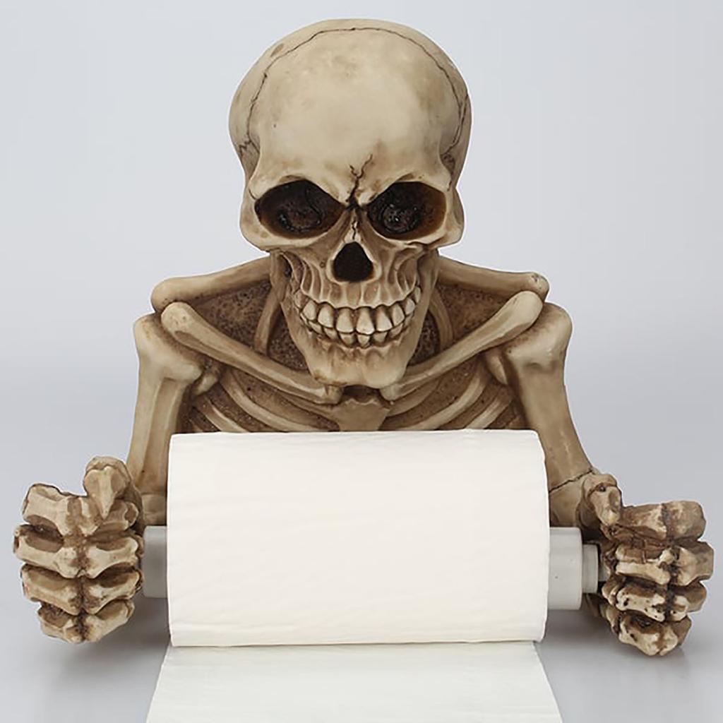 Держатель для рулона туалетной бумаги и полотенец, настенное крепление, декор для ванной комнаты в виде скелета