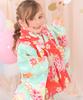 Kimono Set for 3 Years Cloth Gorgeous Set Patterned Date Long Hair Waist for Girls Jade [KYOETSU] Shichi-Go-San, Old, Set, C, 9-piece (patterned