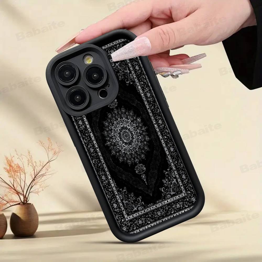 Чехол для телефона с цветочным узором в стиле персидского ковра для IPhone 17 16 15 14 Plus 13 12 11 Pro Max Air Мягкая силиконовая крышка