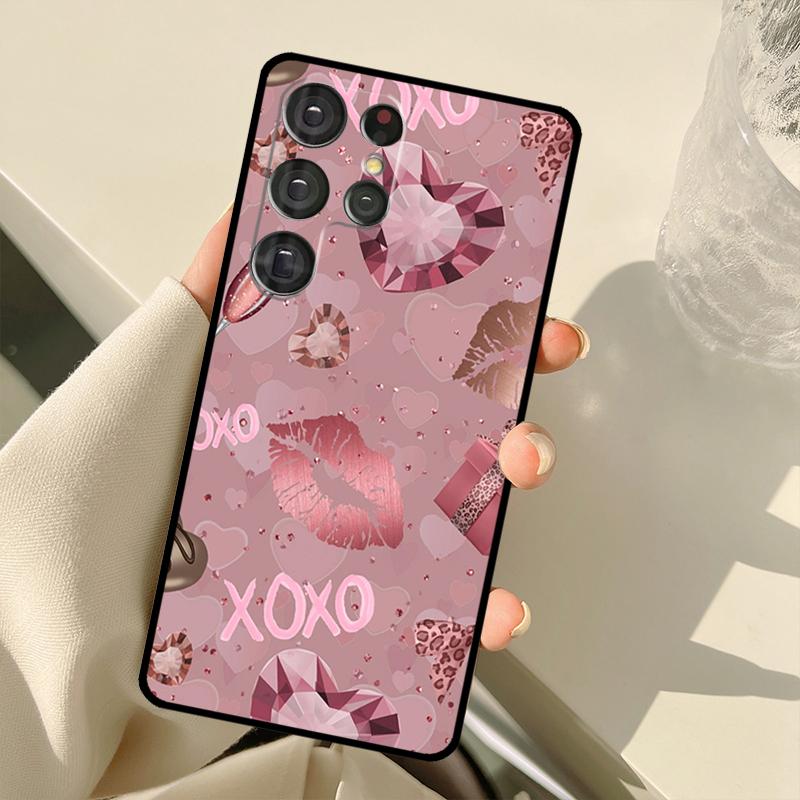 Чехол в стиле 'Любовь Розовое Золото' для Samsung Galaxy S23 Ultra S21 S22 S24 S25 Ultra S9 S10 Plus S25 FE S20 FE Задняя крышка