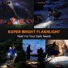 Solar LED Portable Solar Work Lights USB Rechargeable 6 Modes Flashlight Hand-held Searchlight Power Pack COB Camping Torc