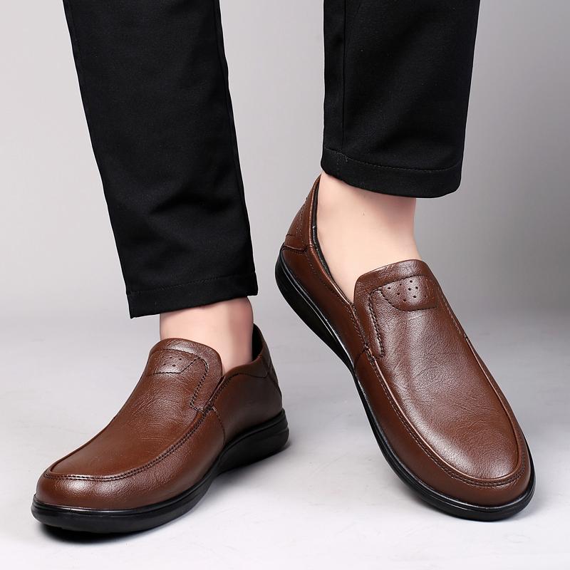 2024 Мужская повседневная обувь из натуральной кожи, роскошные брендовые повседневные мужские туфли без шнуровки, черные туфли для вождения