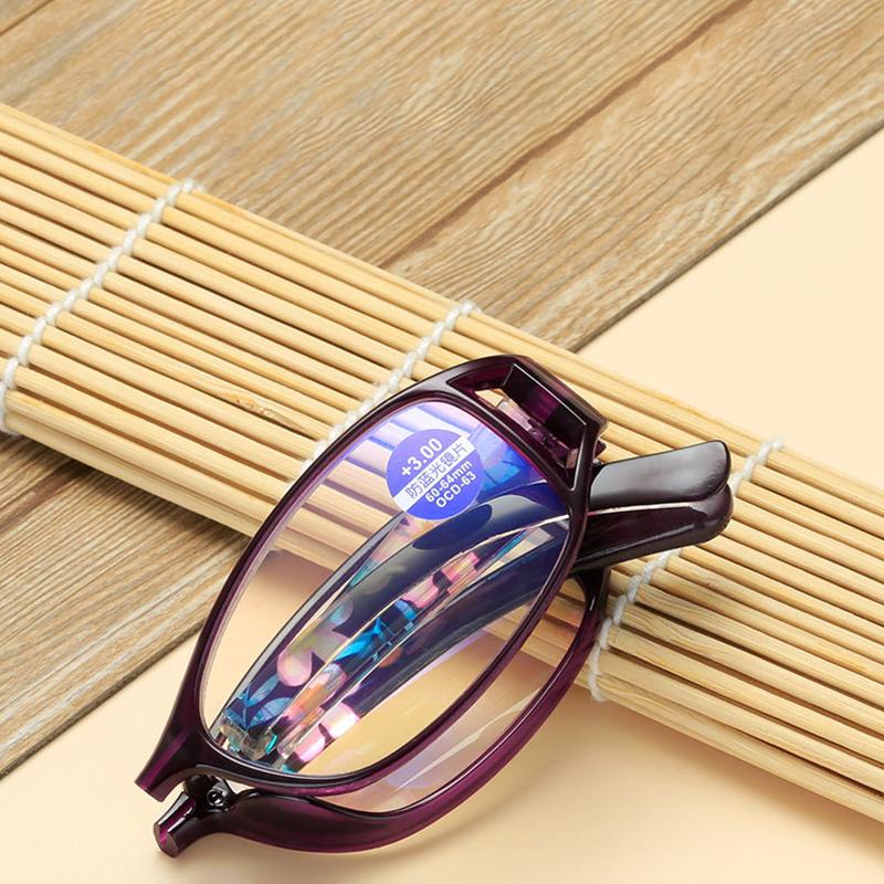Folding Portable Reading Glasses With Case Unisex Retro Telescopic Rotation Far Sight Presbyopia Men Women Diopter Eyewear