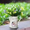 Lovely Iron Flower Bucket Ornament Flower Pot Multi Use Home Furnishing Decoration Simplicity Dried Flower Vase