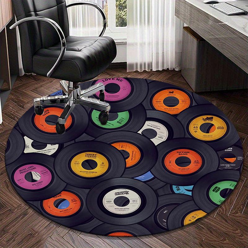 Good Times Music Album round carpet Chair cushion Round Entryway Rug, Soft Round Rugs for Living Room, Bedroom, Circle Carpet decor gifts