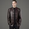 Мужская кожаная куртка в китайском стиле, осень и зима, высококачественная, деловая, повседневная, темпераментная, ветрозащитная кожаная куртка