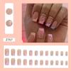 Длинные квадратные накладные ногти Nials White Lips Starbursts Press on Nails New False Nails Women Girls
