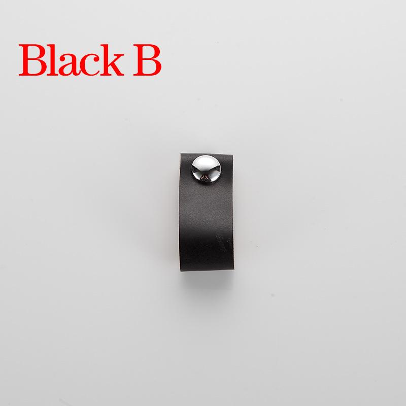 Leather Door Handle Cabinet Drawer Knobs Cupboard PU Leather Pulls Furniture Handles With Screws Furniture Hardware Accessories