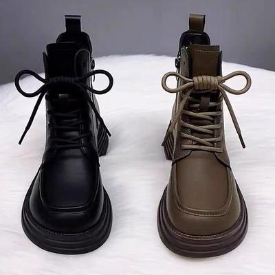 Новые женские бархатные ботинки Мартина из мягкой кожи на толстой подошве, хлопковые ботинки 2025 осень-зима, теплые короткие ботинки, универсальные на плоской подошве, с утолщенным хлопковым с