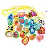 26 шт. Деревянные бусины Игрушки Фрукты Мультяшный узор Сделай сам Нанизывание Продевание Деревянная бусина Монтессори Обучающие игры для детей TMZ