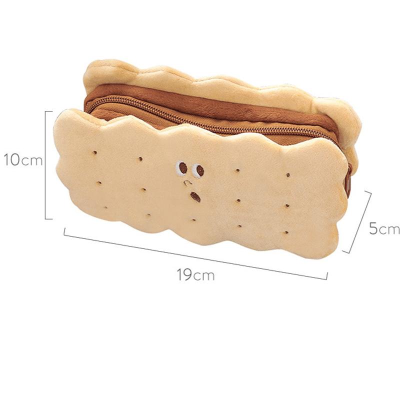 Модный сэндвич-печенье, милый пенал, школьная сумка-карандаш, цветной плюшевый чехол для ручек, школьная сумка для канцелярских принадлежностей, детская сумка для ручек