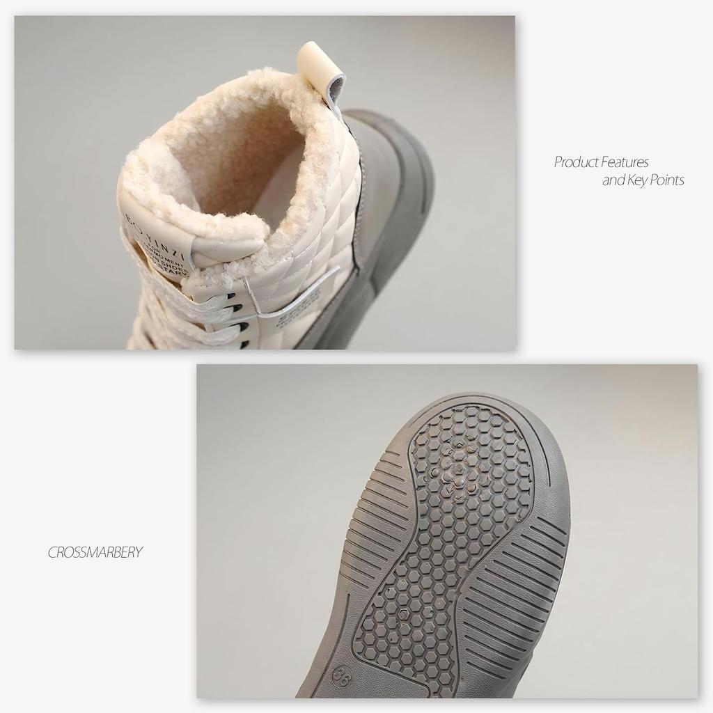 Удобные для езды на работу или в школу в холодную погоду CY117 BE [Cross Marbury] Женские ботинки, зимние, стильные, короткие, на шнуровке, для ходьбы, ботинки, бежевые,