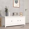 VidaXL Shoe Cabinet White 110x38x45.5 Cm Solid Pine Wood 814600