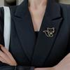 Women Brooch Hollow Fox Decor Stainless Exquisite Anti-slip Wear-resistant Coat Collar Hat Scarf Decoration Clothes Pin Garment Jewelry