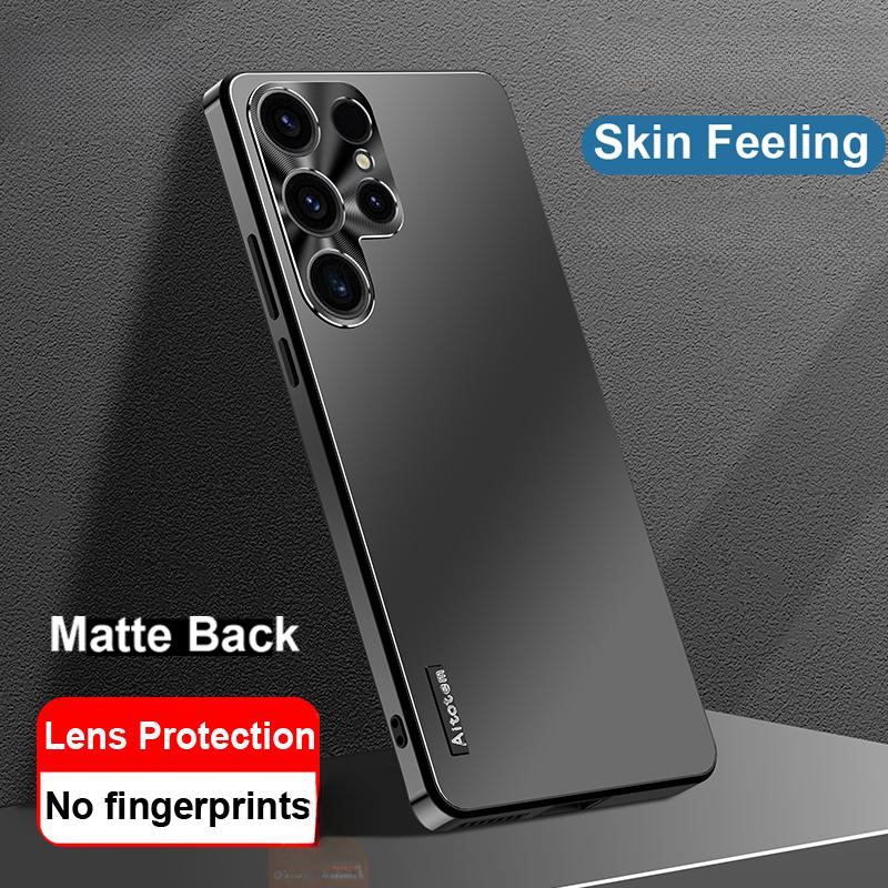 Frosted Metal Lens Soft Silicone Frame For Samsung Galaxy S24 Ultra S24 Plus Samsung Galaxy S23 Ultra Mobile Phone Protective Cover