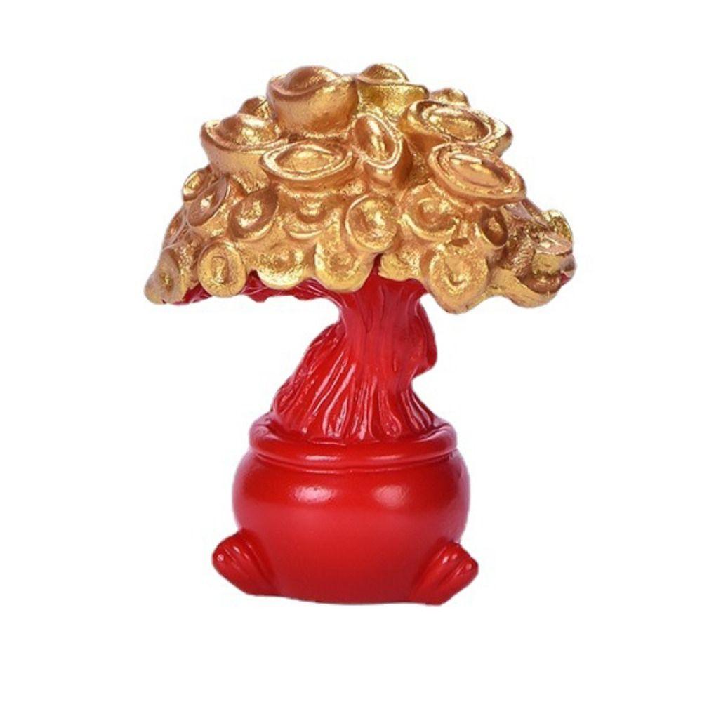 Плавный ход фейерверк микро пейзаж смола маленькие украшения Новый год удача ребенок красные слова золото денежное дерево