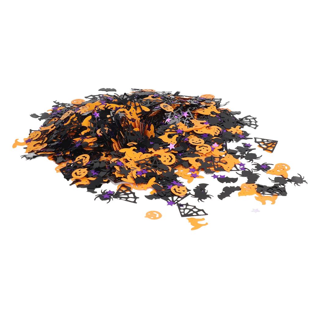 200g Halloween Confetti Halloween Party Table Scatter Confetti Pumpkin Spider Webs Foil Metallic Sequins Confetti Decor