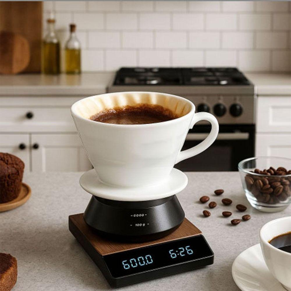 LED Mini Wooden Tea Scale Type-c Precision Tea Scale Electronic Tea Scale Coffee Weighing