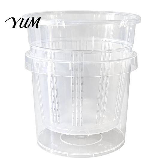 Portable Courtyard Flowerpot Clear Plant Pot with Water Reservoir, Plastic Self Watering Planter, Slotted Inner Pot, Root Control Flower Breathable
