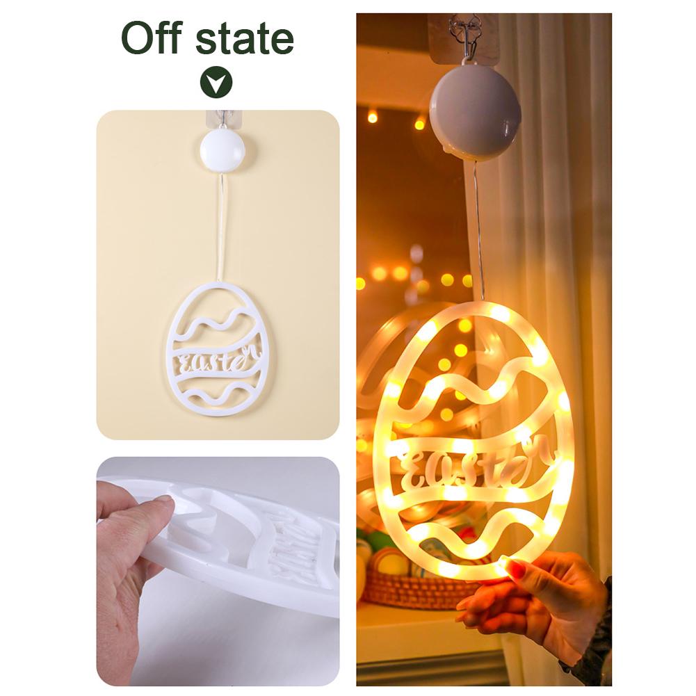 1-4 шт. пасхальный оконный светильник в виде яиц кролика, подвесной светильник, праздничная атмосфера в помещении, гирлянда для пасхального украшения окна 2025 г.