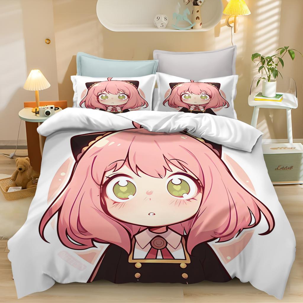 Мультяшная шпионская игра Пододеяльник Аня Покрывало Аниме Дети Милый Принт Комплект размера кинг Квин Твин Постельное белье