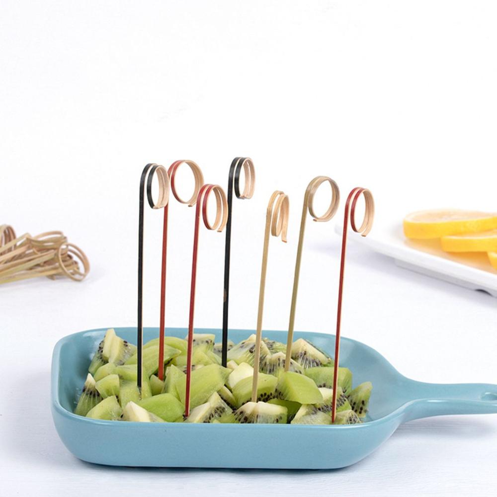 Disposable Decorative Eco-friendly Appetizers Picks Fancy Sticks Ring Toothpick Cocktail Skewer