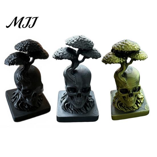 Прочная статуэтка из материала PLA, 3D-печатная фигурка Дерева Жизни Череп, Готический настольный орнамент для Dark Academia, Домашние аксессуары, Декор для офиса,