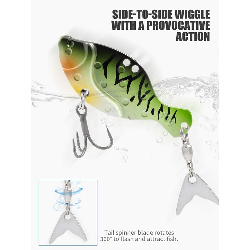 HOWELL 5Pcs Metal VIB Lures, Long Casting Metal Blade Bait, Perfect for Freshwater Fishing to Catch Culter and Bass
