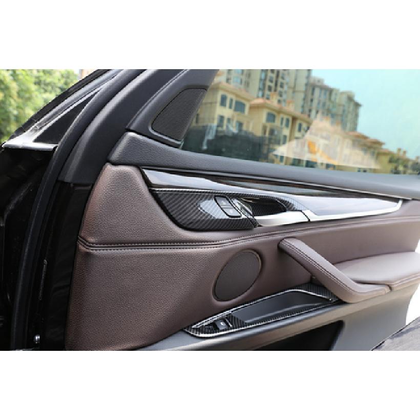 Декоративная накладка на замок безопасности внутренней двери Для BMW X5 X6 F15 2014-18 ABS Углеволокно