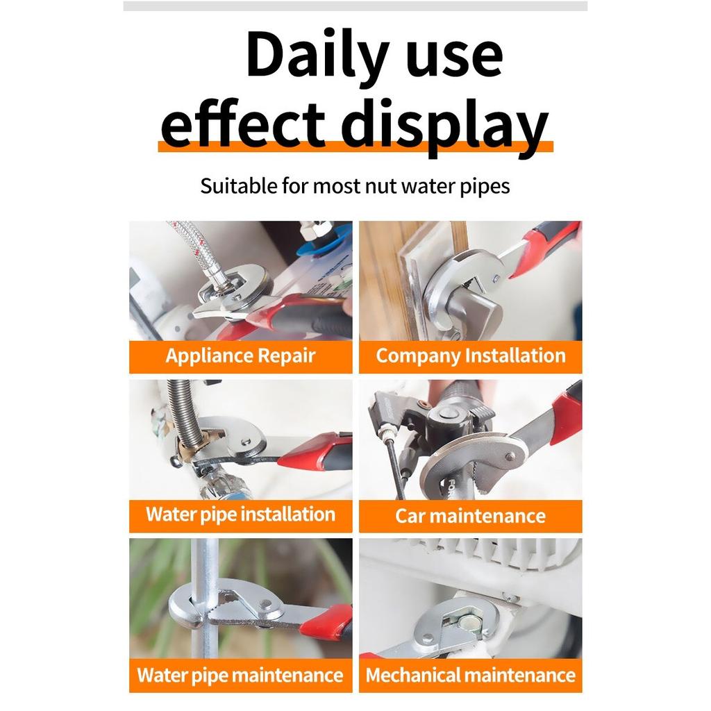 Adjustable Wrench Tool Universal Screw Plate Hand Multifunctional Large Opening Double Ended Wrench Adjustable Wrench Hardware