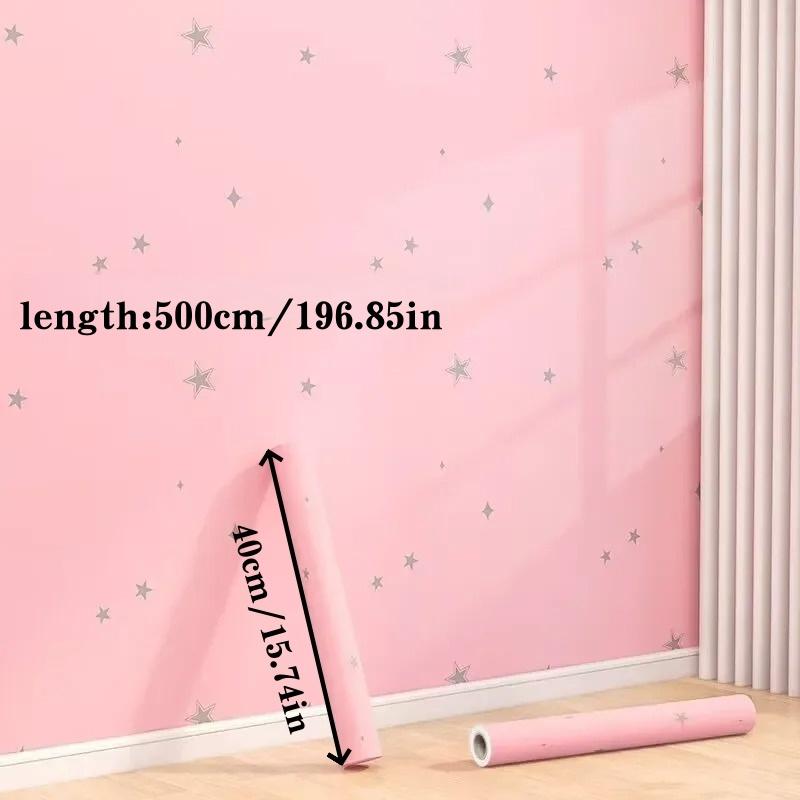 1 шт. 40x500 см ПВХ Обои Современные 3D Звезды DIY Наклейка на Стену Покрытие для Гостиной Спальни Настенный Фон Виниловый Домашний Декор