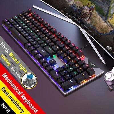 FVQ302 Проводная механическая игровая клавиатура - Светящаяся подсветка, Синие переключатели